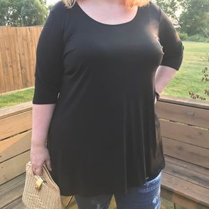 Eileen Fisher Silk 3/4 Sleeve Tunic Top 3X